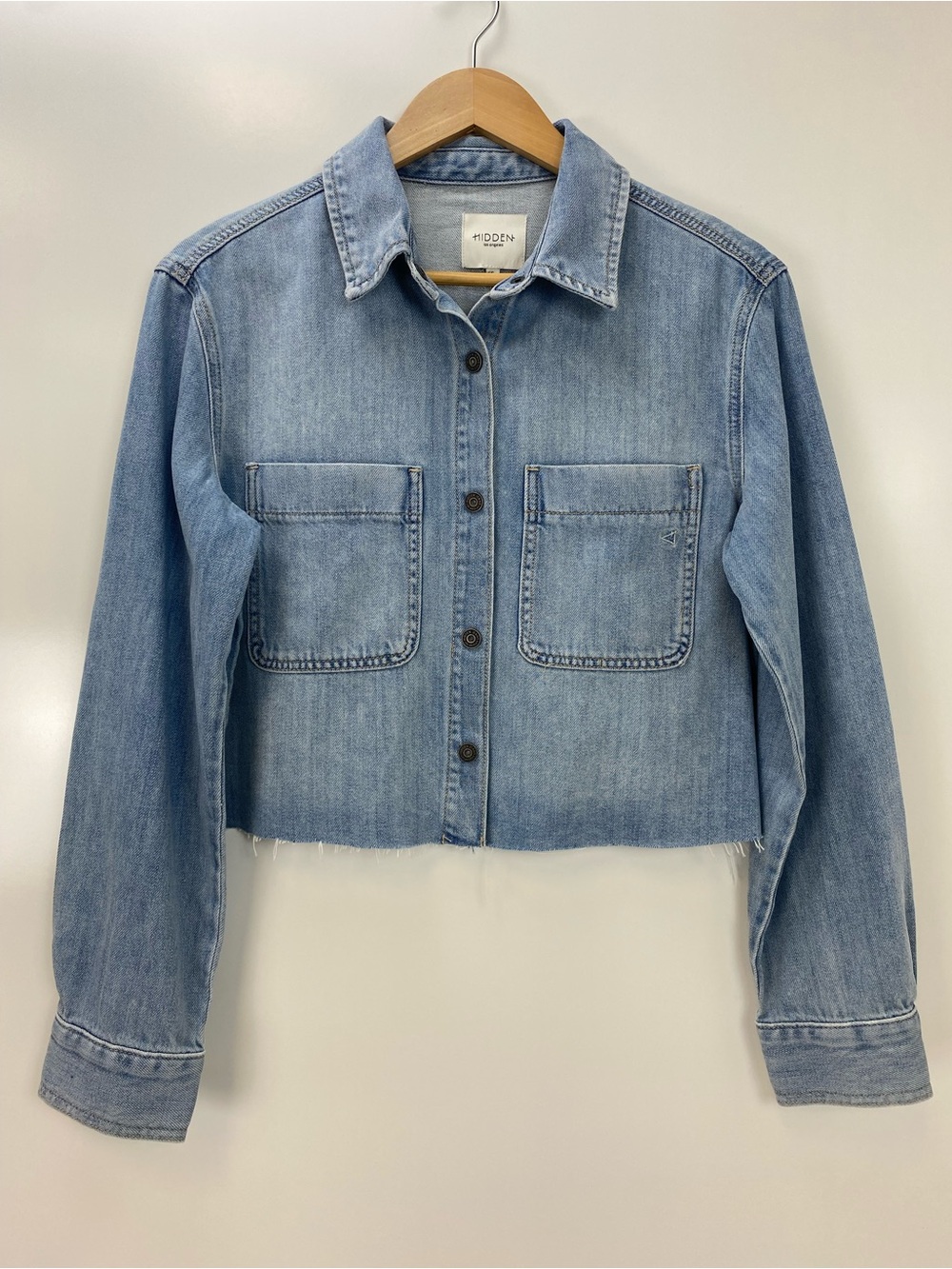 Hidden Jeans Light Blue Cropped Denim Jacket